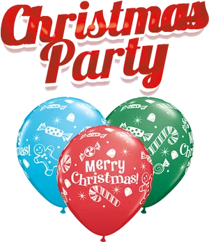 Christmas Party Balloons PNG Image