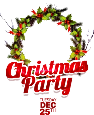 Christmas Party Invitation Graphic PNG Image