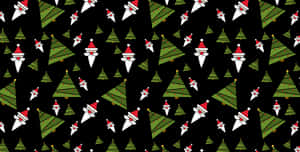 Christmas Pattern Santaand Trees.jpg PNG image with transparent background
