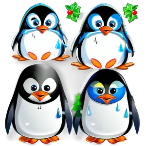 Christmas Penguins Png 06112024 PNG Image