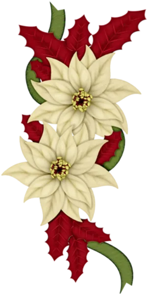 Christmas Poinsettia Decoration PNG Image