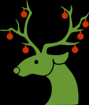 Christmas Reindeer Silhouettewith Ornaments PNG image with transparent background