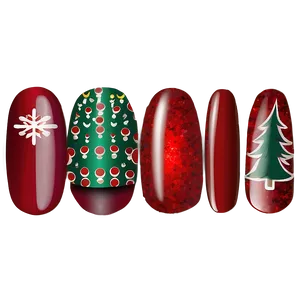 Christmas Single Acrylic Nail Png 60 PNG Image