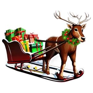 Christmas Sleigh Illustration Png Fao80 PNG Image