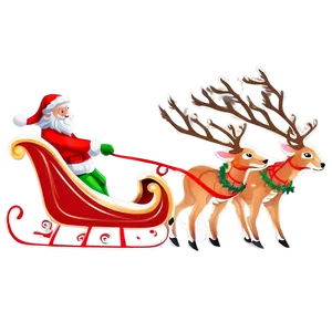 Christmas Sleigh With Reindeers Png Fuk97 PNG Image