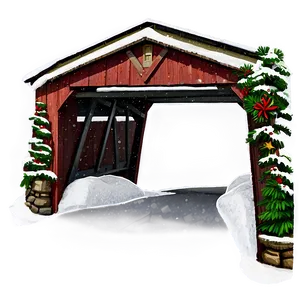 Christmas Snow Covered Bridge Png Xge PNG Image