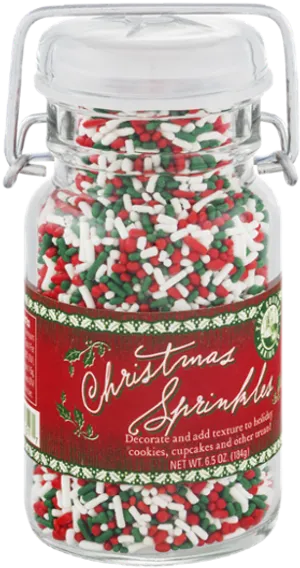 Christmas Sprinklesin Glass Jar PNG Image