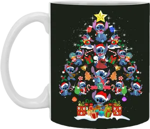 Christmas Stitch Festive Mug Design PNG Image