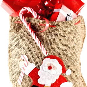 Christmas Stocking Fullof Gifts PNG Image