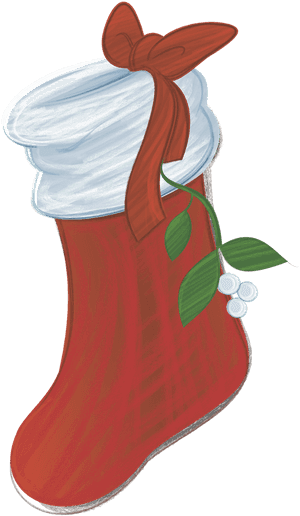 Christmas Stocking Illustration PNG image with transparent background