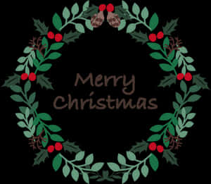 Christmas Wreath Greeting Graphic PNG image with transparent background