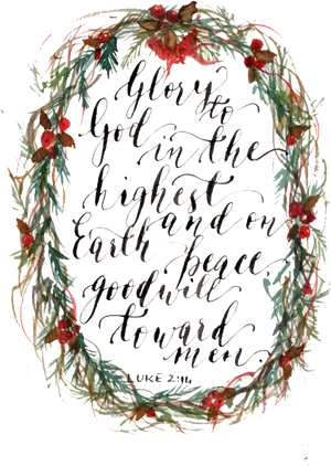 Christmas Wreath Luke214 Scripture PNG Image