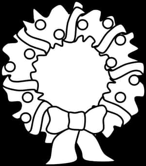 Christmas Wreath Outline PNG