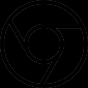 Chrome Browser Logo Outline PNG image with transparent background