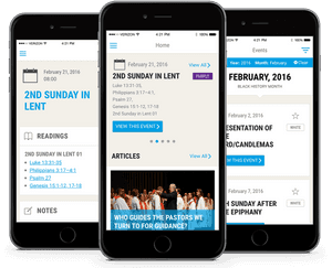 Church Event App Screenshots PNG image with transparent background