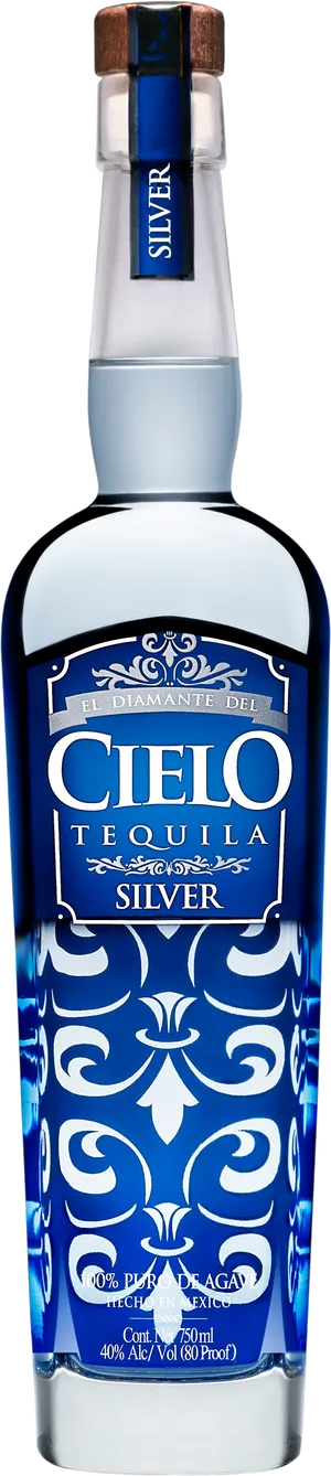 Cielo Tequila Silver Bottle PNG Image