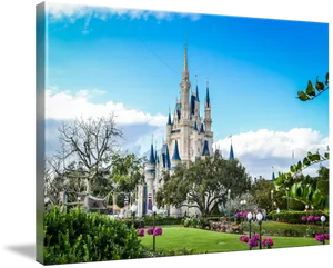 Cinderella Castle Disney Park View PNG Image