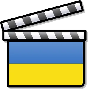 Cinema Clapperboardwith Flag Design PNG Image