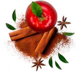 Cinnamon Apple Spice Composition PNG Image