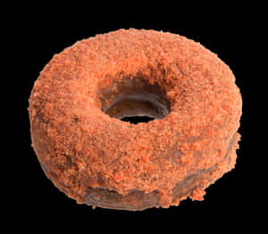 Cinnamon Crumb Donut Black Background PNG image with transparent background