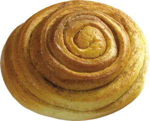 Cinnamon Swirl Bun Top View PNG Image