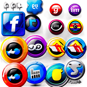 Circle Social Media Buttons PNG xmf11 PNG