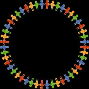 Circleof Colorful Figures PNG image with transparent background