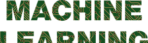 Circuit Style Machine Learning Text PNG image with transparent background