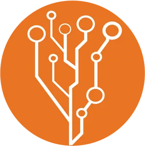 Circuit Tree Orange Background PNG Image