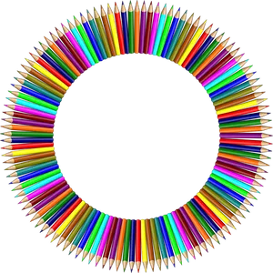 Circular Arrayof Colored Pencils PNG Image