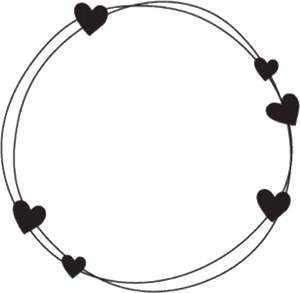 Circular Hearts Frame Design PNG