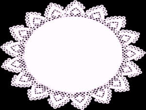 Circular Lace Frame Design PNG image with transparent background