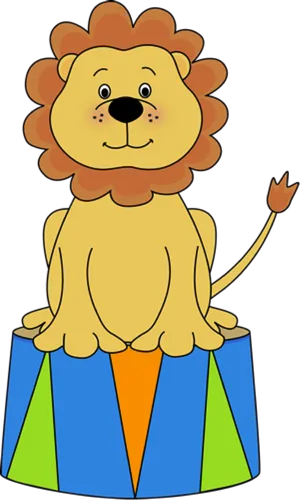 Circus Lion Cartoon PNG Image