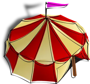 Circus Tent Umbrella Illustration PNG Image