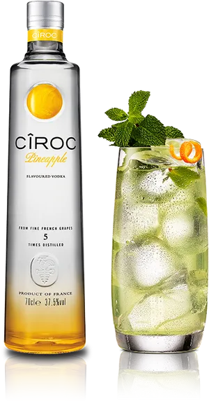 Ciroc Pineapple Vodkaand Cocktail PNG Image