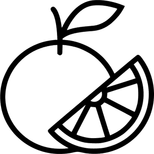 Orange Citrus Lime Lemon - Black And White Orange Clip Art, HD Png Download PNG