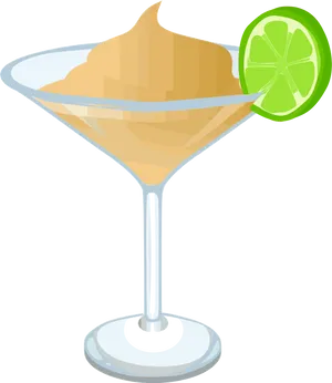 Citrus Garnished Martini Vector PNG Image