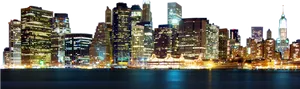 City Skyline Night Panorama PNG Image