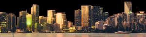 City Skyline Night Panorama PNG image with transparent background