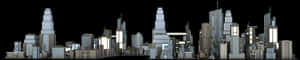 City Skyline Silhouette PNG image with transparent background