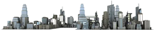 City Skyline Silhouette PNG Image