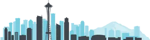 City Skylinewith Space Needle Silhouette PNG Image