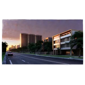 City Street At Dawn Png Rcg PNG Image