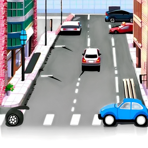 City Street With Cars Png Mas28 PNG Image