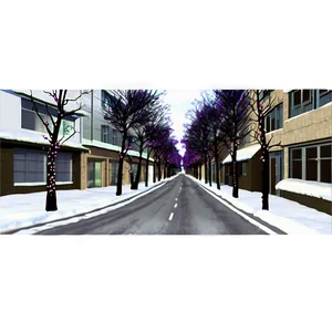 City Street With Seasonal Decorations Png Ida67 PNG Image