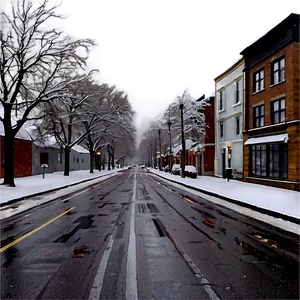 City Street With Snowfall Png Jhu13 PNG Image