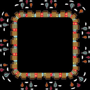 Cityscape Frame Design PNG image with transparent background