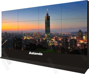 Cityscape Sunset Wall Art PNG Image