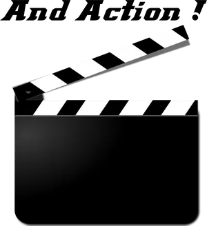 Clapperboard And Action Graphic PNG Image