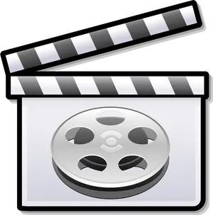 Clapperboard_and_ Film_ Reel_ Icon PNG Image